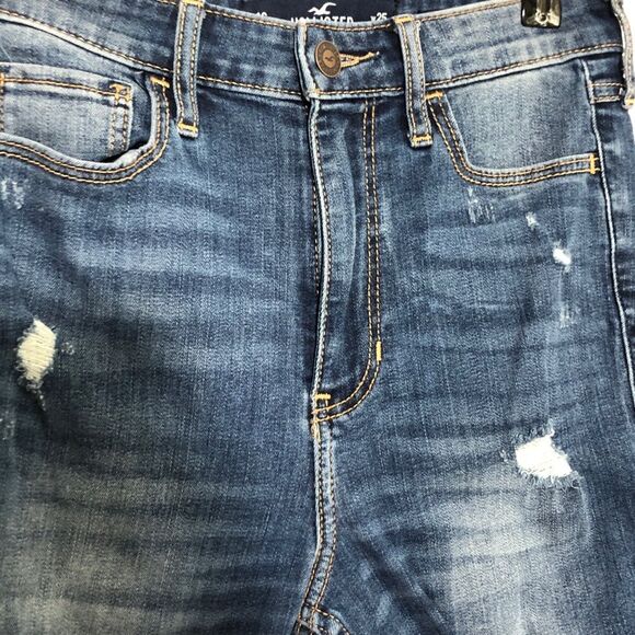 Hollister Jeans Womens 25 1S Blue Ultra High Rise Super Skinny Distressed - Picture 5 of 8